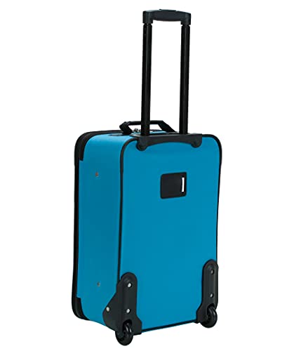 Rockland Journey Softside Upright Luggage Set,Expandable, Turquoise, 4-Piece (14/19/24/28)