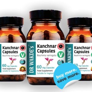 DR WAKDE'S Kanchnar Capsules (Bauhinia variegata) | 60 Veg Caps | Ayurvedic Supplement | Vegan | 100% Herbal | Quantity Discounts