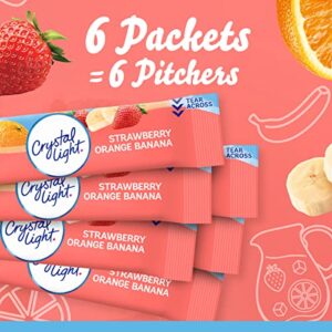 Crystal Light Sugar-Free Strawberry Orange Banana Low Calories Powdered Drink Mix, 72 Count Pitcher Packets