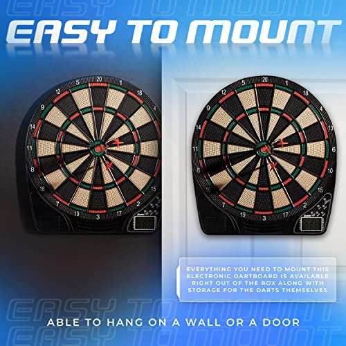 Franklin Sports Electronic Dart Board Sets - Soft Tip Electric Dartboard With Digital Scoreboard - (6) Darts Included, 15"