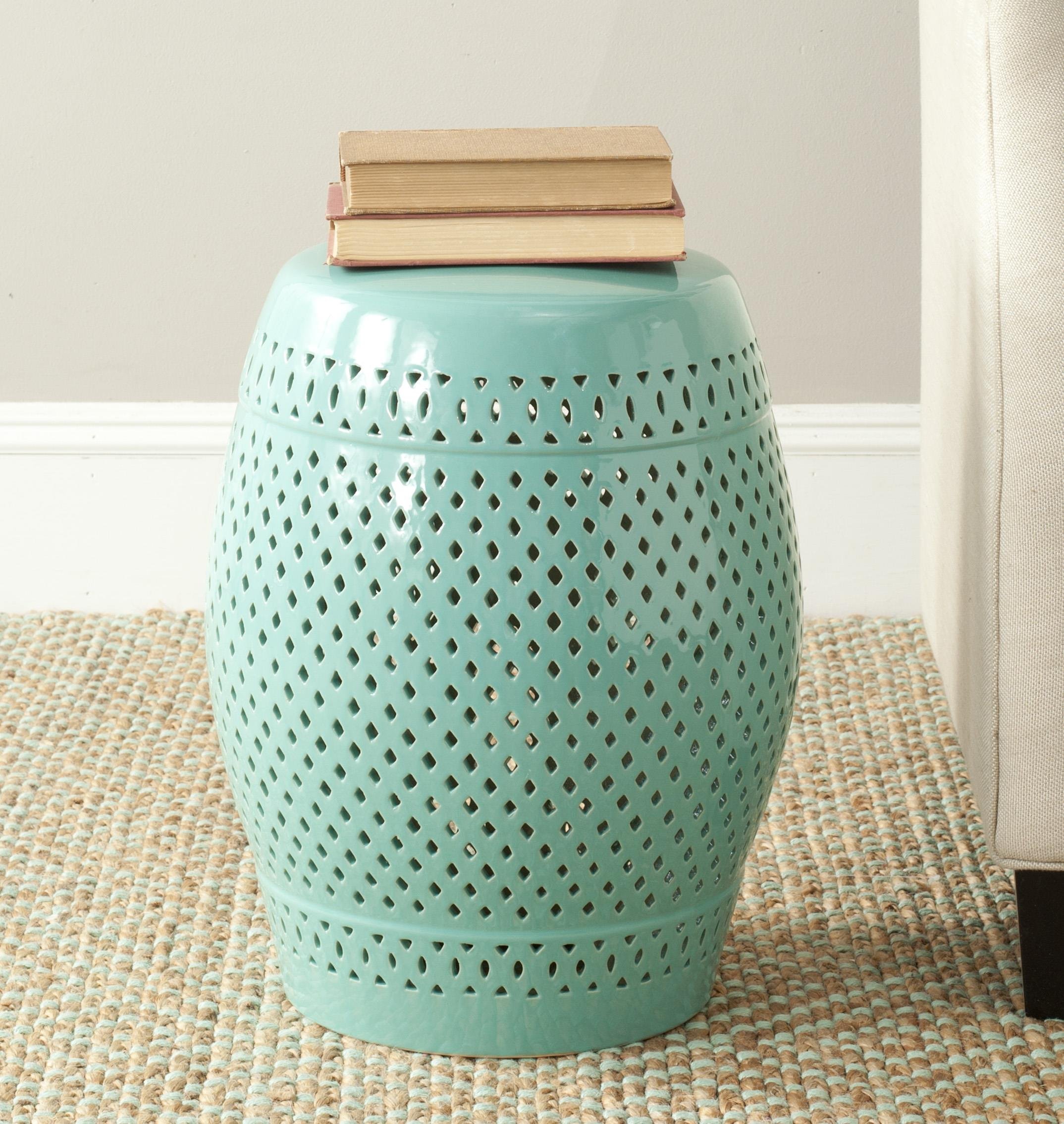 Safavieh Diamond Ceramic Decorative Garden Stool, Cream