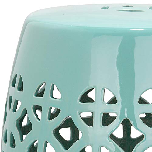 Safavieh Circle Lattice Ceramic Decorative Garden Stool, White