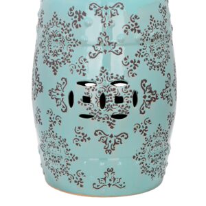 Safavieh Medallion Ceramic Decorative Garden Stool, Light Blue