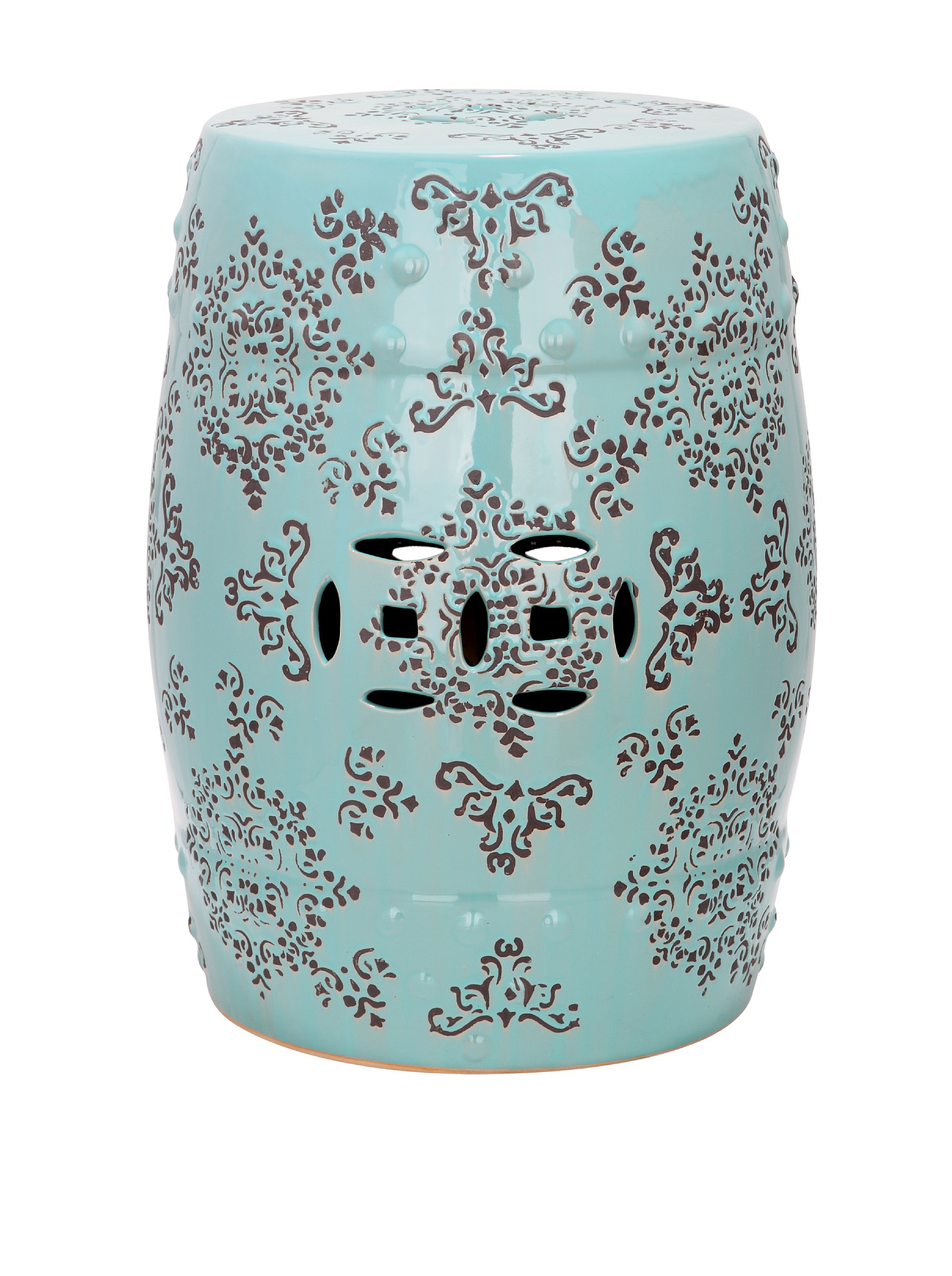 Safavieh Medallion Ceramic Decorative Garden Stool, Light Blue