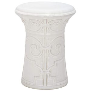 safavieh imperial ceramic decorative garden stool, white