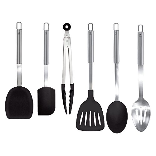 HENCKELS Cooking Tools 6-PC Kitchen Gadgets Sets with Spatula, Tongs, Cooking Spoon, 18/10 STAINLESS STEEL