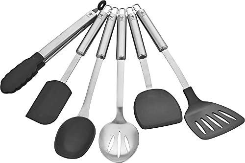 HENCKELS Cooking Tools 6-PC Kitchen Gadgets Sets with Spatula, Tongs, Cooking Spoon, 18/10 STAINLESS STEEL