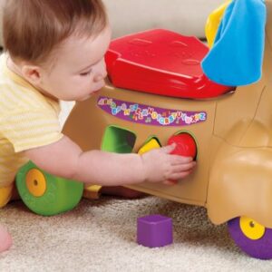 Fisher-Price Baby & Toddler Toy Laugh & Learn Stride-to-Ride Puppy Walker & Ride-On with Music Lights & Blocks for Infants Ages 9+ Months