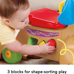 Fisher-Price Baby & Toddler Toy Laugh & Learn Stride-to-Ride Puppy Walker & Ride-On with Music Lights & Blocks for Infants Ages 9+ Months