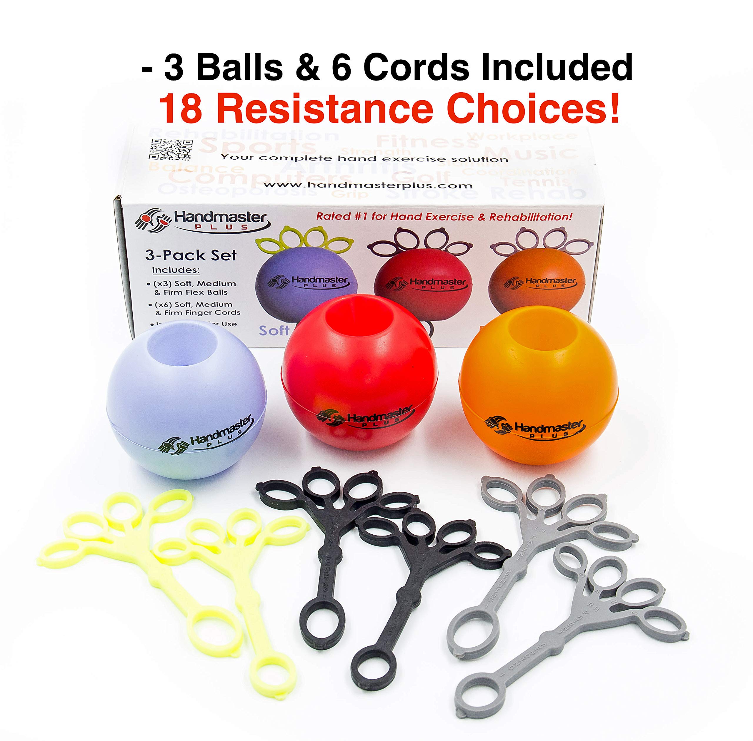 Handmaster Plus Physical Therapy Hand Exerciser (Colours May Vary), 9 Piece Set