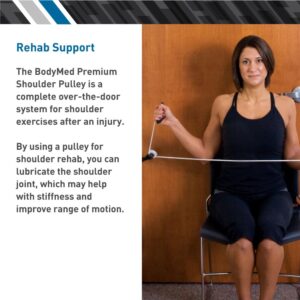 BodyMed Shoulder Pulley – at-Home Rehab System – Over-The-Door Physical Therapy Equipment – Recommended for Shoulder Exercises, Stretching, & Recovery After Surgery