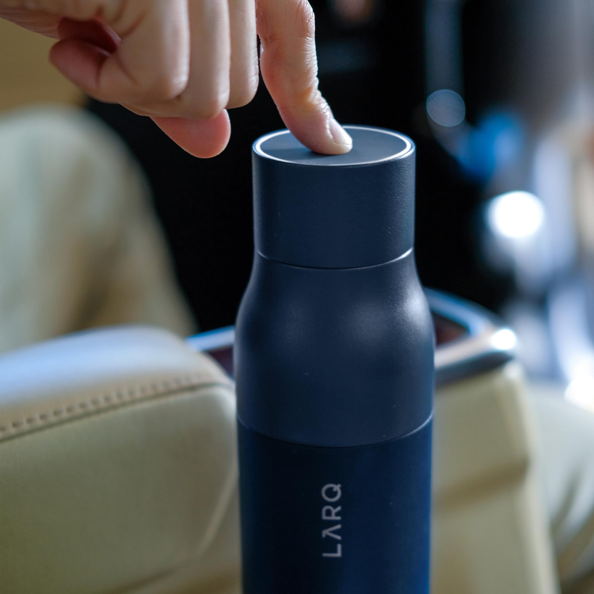 LARQ Bottle PureVis 25 oz - Self-Cleaning and Insulated Stainless Steel Water Bottle with UV Water Purifier and Award-winning Design | Reusable & Travel Friendly, 1-Year Warranty, Monaco Blue