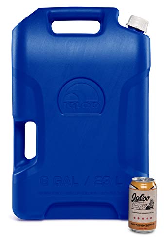 Igloo 6 Gallon Heavy Duty Portable Camping Hiking Water Storage Container, Blue