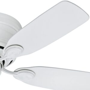 Hunter Fan Company 51059 Indoor Low Profile IV Ceiling Fan with Pull Chain Control, 42", White Finish