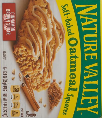 Nature Valley Soft-Baked Oatmeal Squares, Cinnamon Brown Sugar, 6 ct, 7.44 OZ