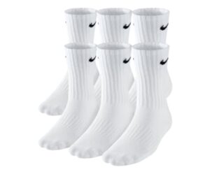 nike boys crew white sock 6 pr. 5y-7y