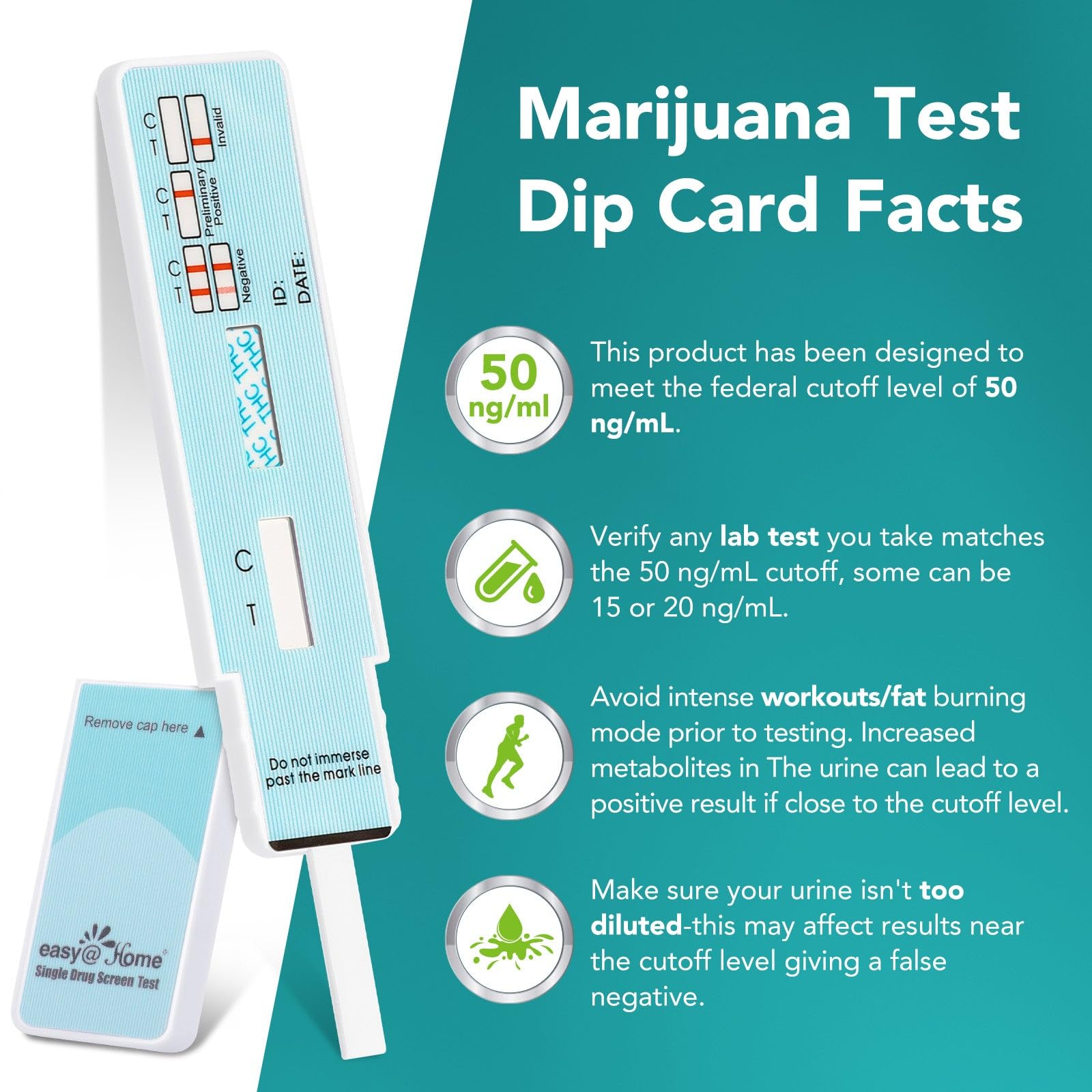 15 Pack Easy@Home Marijuana (THC) Single Panel Drug Tests Kit - #EDTH-114