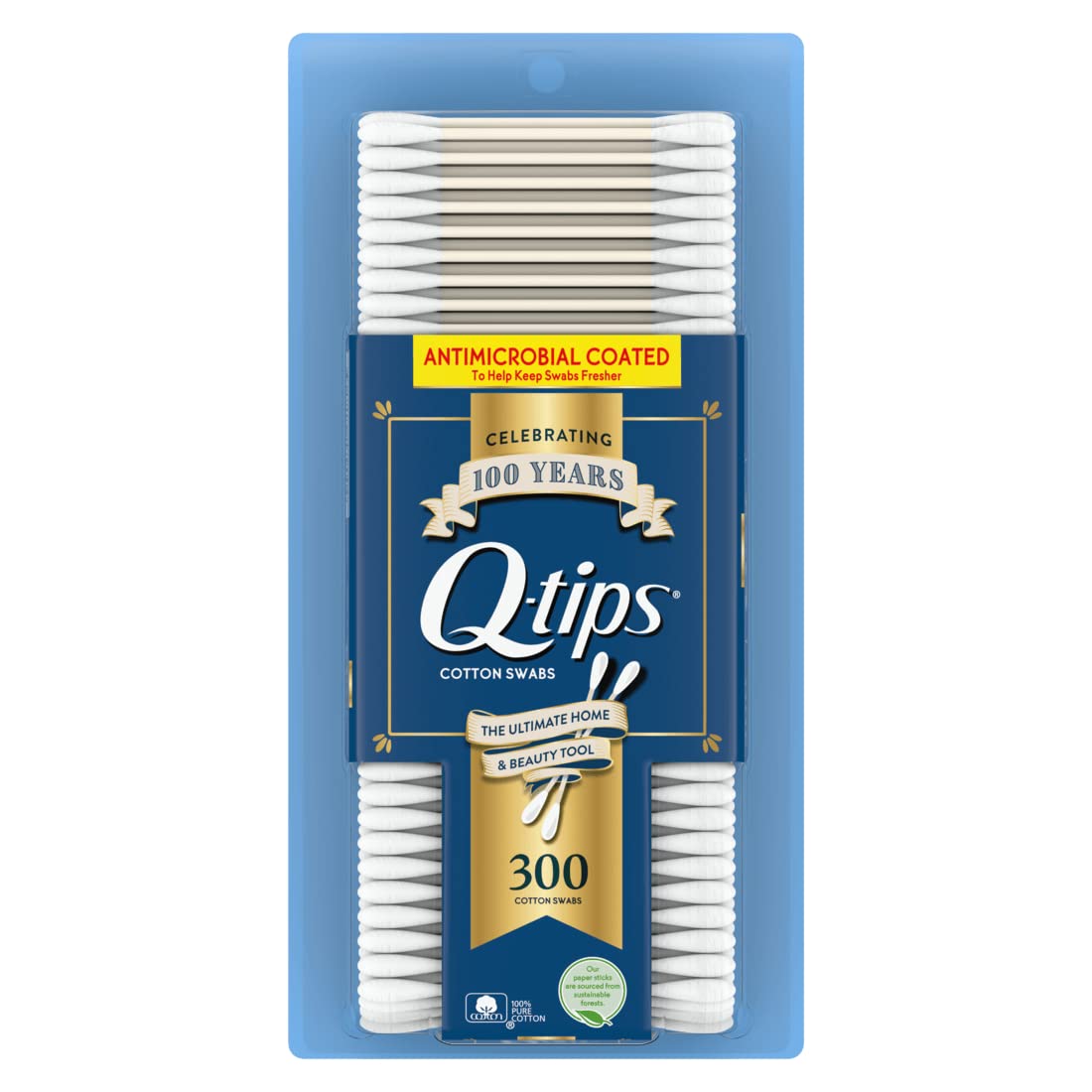 Q-tips Cotton Swabs, 300 Count (Pack of 2)