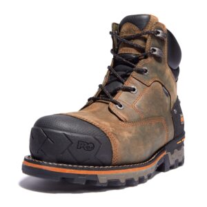 timberland pro men's boondock 6 inch composite safety toe waterproof industrial work boot, brown, 10.5 wide