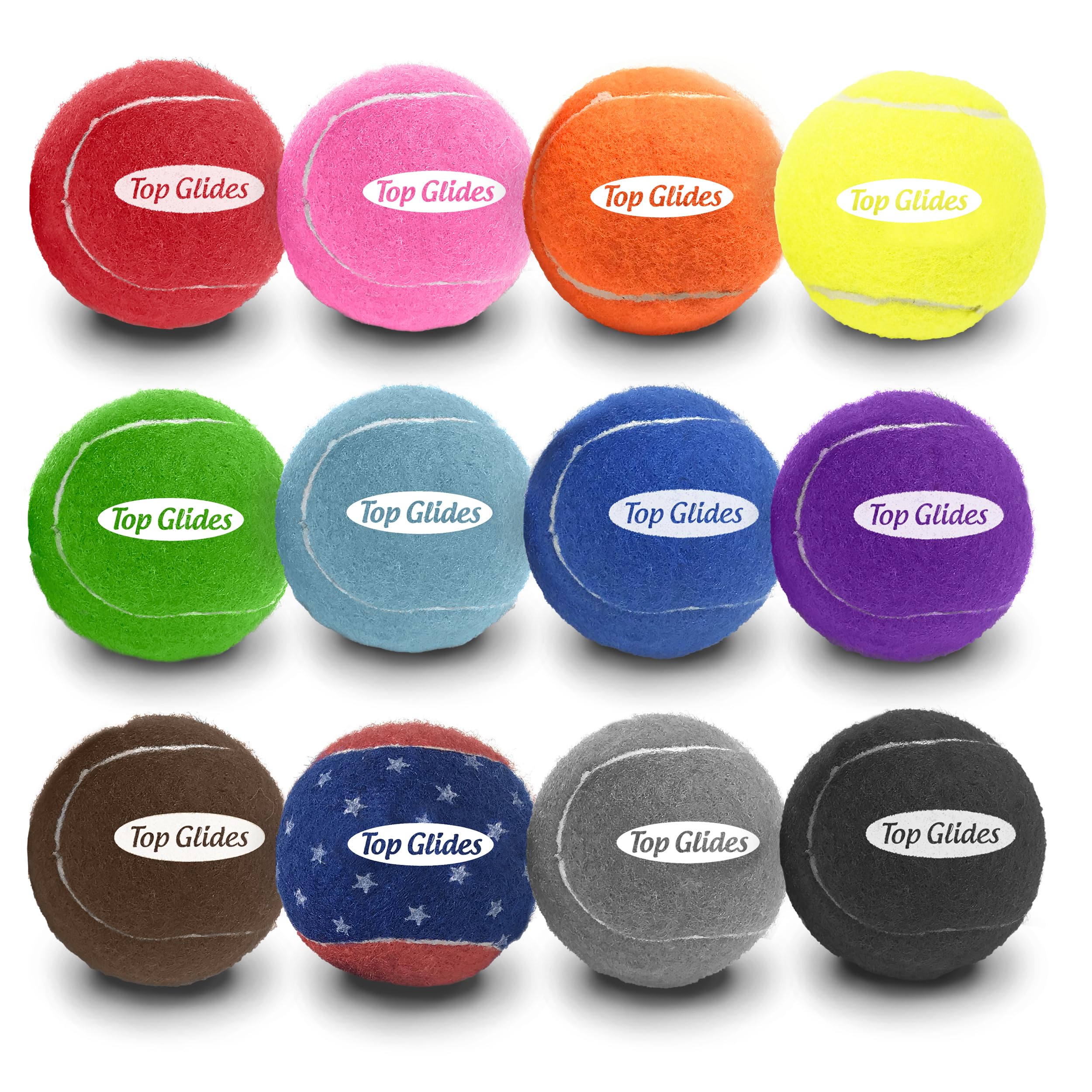 Top Glides Precut Walker Tennis Ball Glides - Patriotic - 2 Pairs