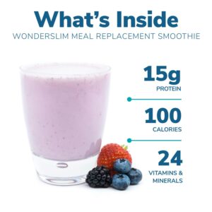 WonderSlim Meal Replacement Smoothie, Berry Yogurt, 15g Protein, Gluten Free (7ct)