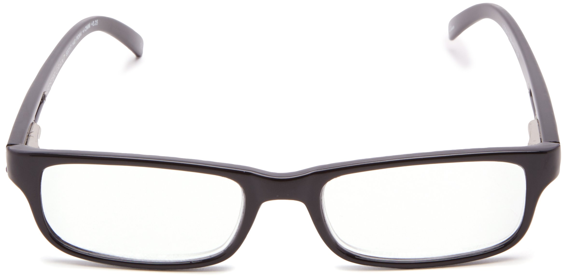 Foster Grant Mens Brandon Glasses Reading, Shiny Black/Transparent, 50 Mm US