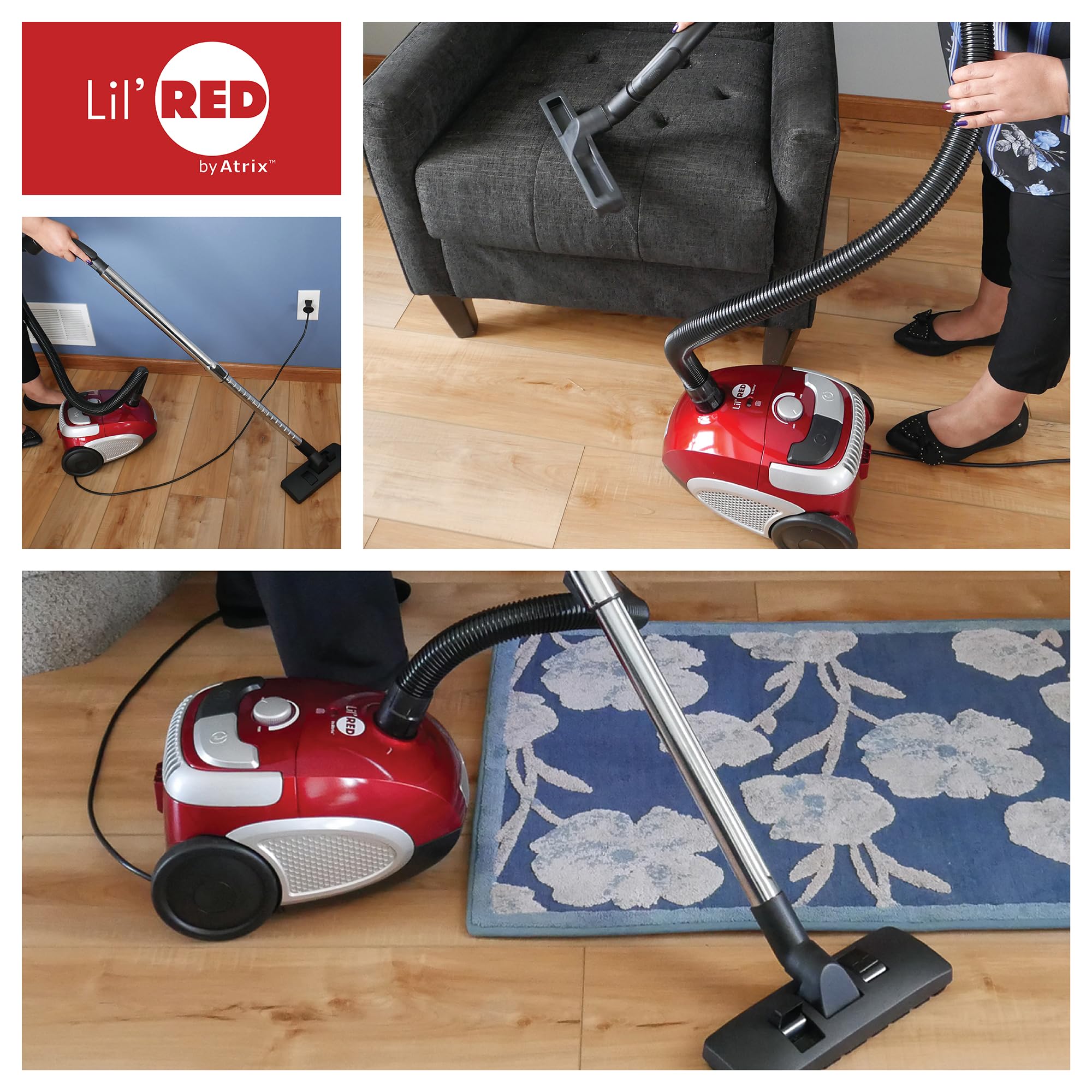 AHSC-1 Atrix Lil Red Canister Vacuum Portable Canister vacuum w/ 2 Quart HEPA Filter & Variable Speed Motor