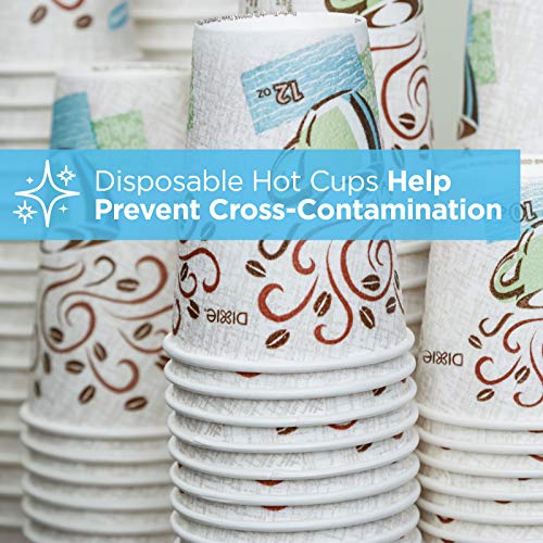 Dixie PerfecTouch 12oz Insulated Paper Hot Cup by GP PRO (Georgia-Pacific), Fits Large Lids, Coffee Haze, 5342CD, 1000 Count (50 Cups Per Pack, 20 Packs Per Case)