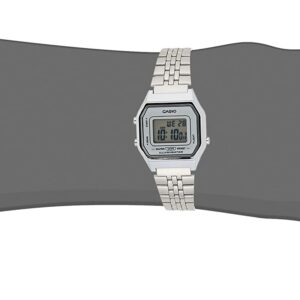 Casio Ladies Mid-Size Silver Tone Digital Retro Watch LA-680WA-7DF