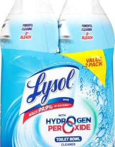 Lysol Toilet Bowl Cleaner Gel, For Cleaning and Disinfecting, Bleach Free, Ocean Fresh Scent, 24oz (Pack of 2)