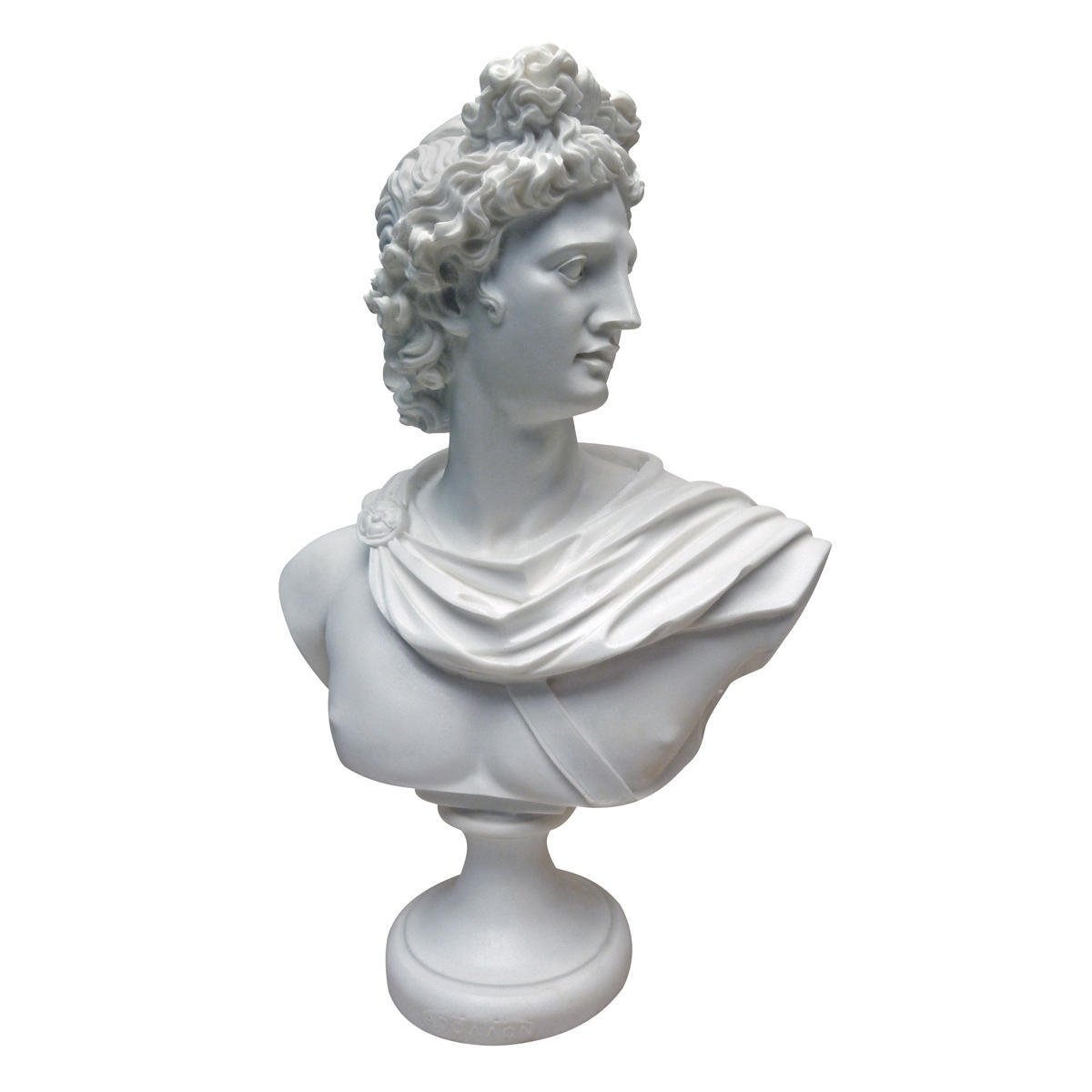 Design Toscano Apollo Belvedere Bust Statue, Single, White Twin