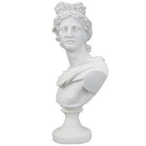 Design Toscano Apollo Belvedere Bust Statue, Single, White Twin