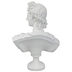 Design Toscano Apollo Belvedere Bust Statue, Single, White Twin