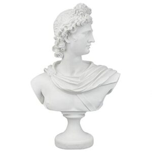 Design Toscano Apollo Belvedere Bust Statue, Single, White Twin