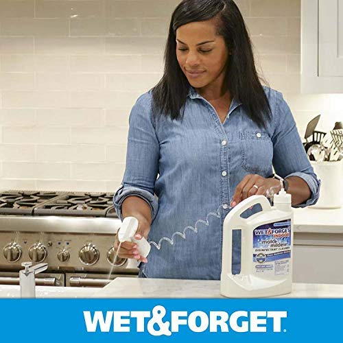 Wet & Forget Indoor Mold and Mildew All-Purpose Cleaner Deodorizes, Disinfects, Kills 99.9% of Bacteria and Viruses, Refill, 128 Fl. Oz.