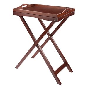 winsome 94422 folding butler tray table, antique walnut