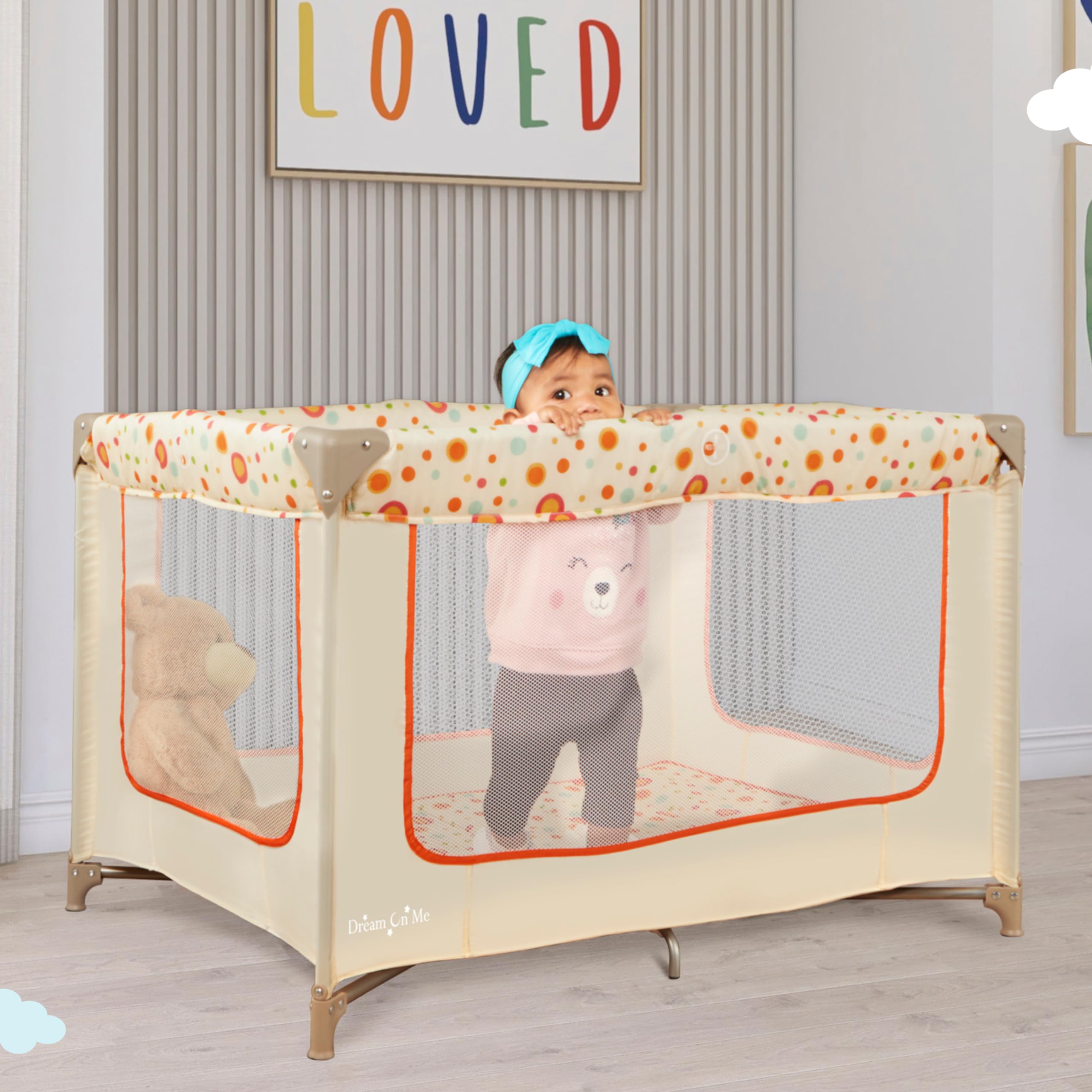 Zodiak Portable Playard with Carry Bag & Shoulder Strap, Beige