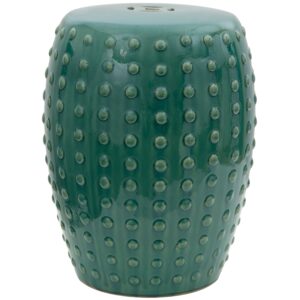 Oriental Furniture 18" Blue-Green Porcelain Garden Stool