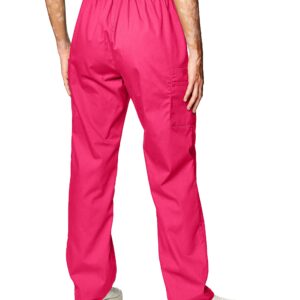 Dickies Women's Signature Elastic Waist Scrubs Pant, Hot Pink, Large Petite