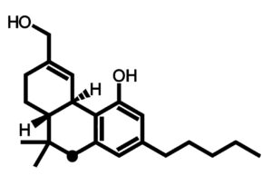 thc molecule sticker (black)