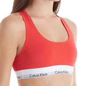 Calvin Klein Women's Modern Cotton Unlined Wireless Bralette, Grey Heather, Small