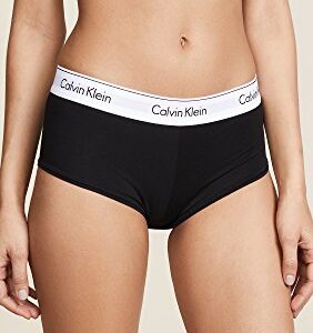 Calvin Klein Women's Modern Cotton Boyshort Panty, Black, Large