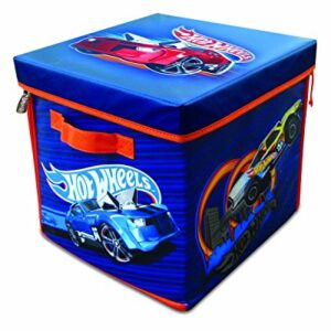 Hot Wheels Tara Toy Storage Box - Multicolor Cardboard Cube Holds Up To 300 Hot Wheels Cars, Storage And Play For Kids Age 3+