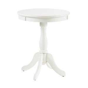 powell furniture powell round accent, white table, 18 x 22 x 18