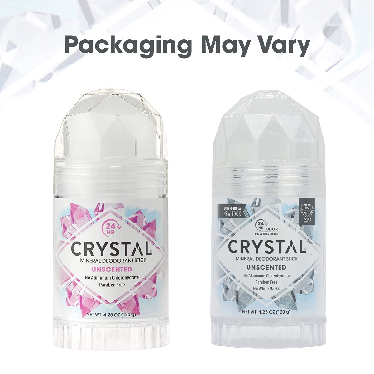 CRYSTAL Unscented Mineral Deodorant Stick (3 Pack) - 24hr Odor Protection, Non-Staining & Non-Sticky, Aluminum & Paraben Free, 4.25 oz