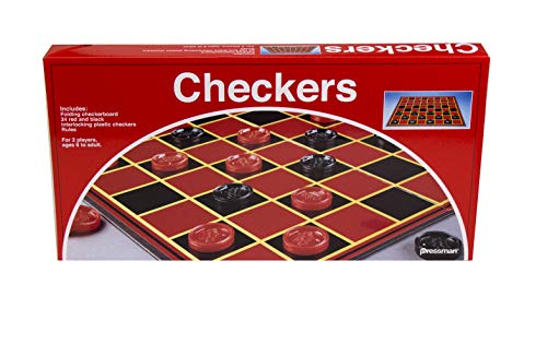 Pressman Checkers -- Classic Game With Folding Board and Interlocking Checkers, 2 Players