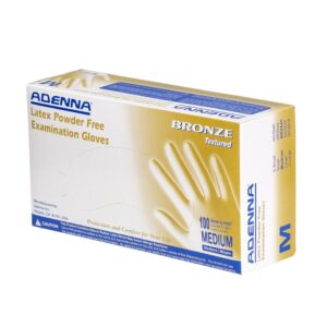 adenna brz645 5.5 mil disposable powder-free latex gloves, medical grade, medium (pack of 100), natural white, 100 count