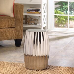 Home Locomotion Ceramic Silver Decorative Stool