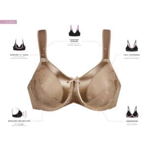 Bali Women's Bali Tracings Minimizer Underwire Bra, Nude,38DD