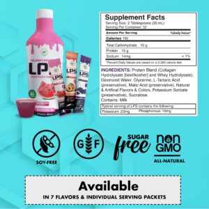 Nutritional Designs Sugar-Free Liquid Collagen & Whey Protein Supplement - Non-GMO Drink - Promotes Healthy Skin & Hair for Men & Women (Honey Vanilla)